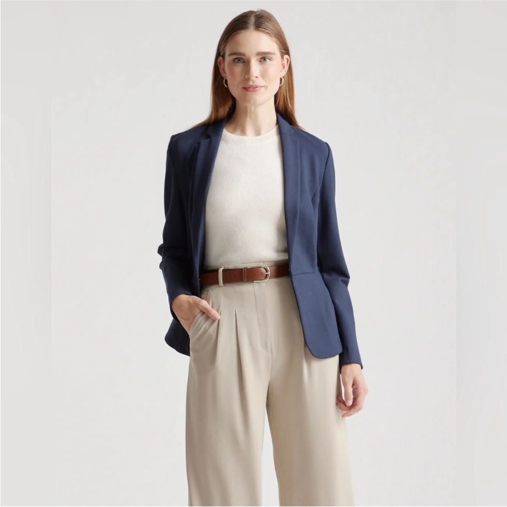 Quince Blazer Ultra Stretch Ponte Navy
